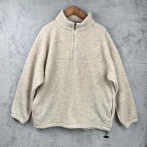 Most Wanted Fleece Sherpa 1/4 Zip Size XXL Cream Vintage 90s Warm‎ Heavyweight
